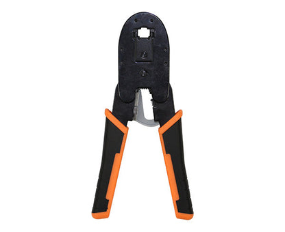 Crimping Tool with Ratchet for RJ45/RJ12/RJ11 Connectors - Orange and Black - Primus Cable Hand Tools
