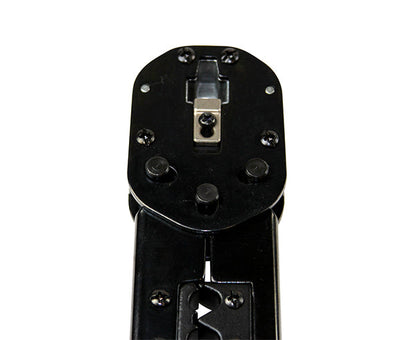 Ratchet Cable Crimp Tool for Large OD Easy Feed RJ45 Plugs - Black Steel Crimp - Primus Cable Hand Tools