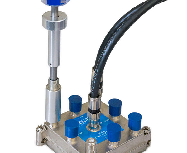 Terminator Tool for PPC and T&B, 7 1/2" - Close up view of tool in use - Primus Cable