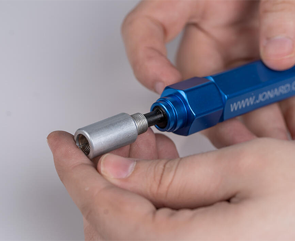 Locking Terminator Tool 5" - In use for cable termination - Primus Cable