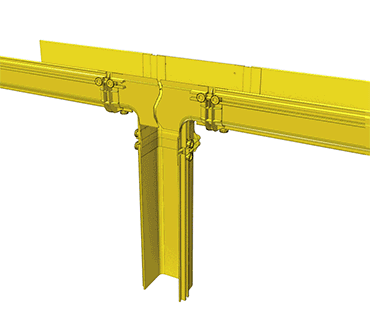 Vertical Tee, 5" - Fiber Cable Tray Channel