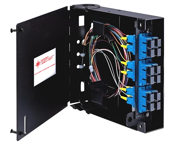 Wall Mount Fiber Patch Panel, Single Door, Up to 12 Ports