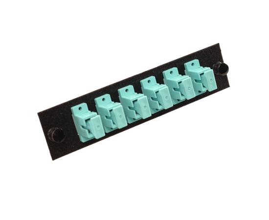 Simplex Adapter Plates Fiber Adapter Panel, 6 SC Simplex, 10 G OM3/OM4 Multimode – Fiber Savvy