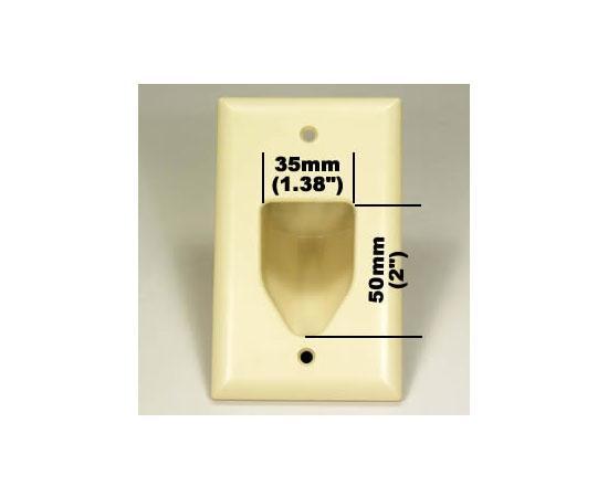 1-Gang Recessed Wall Plate - opening dimensions - ivory