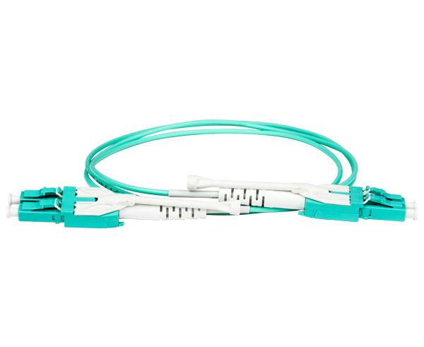 Switchable Uniboot Fiber Optic Pull/Push Patch Cable, LC to LC, Duplex, 10 Gig Multimode 50/125 OM3
