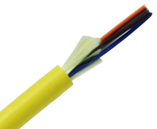 Tight Buffer Distribution Riser OFNR Fiber Optic Cable, Single-Mode, OS2, Corning Fiber, Indoor