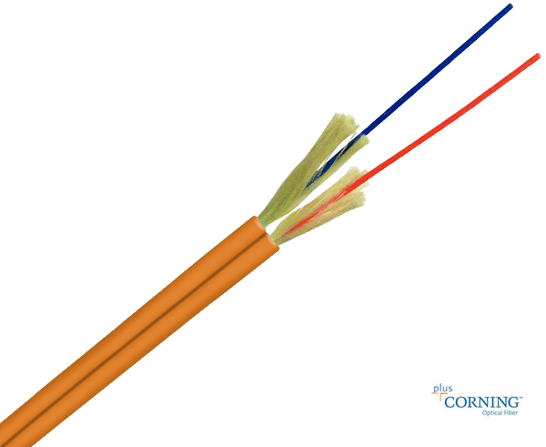 Duplex Cable Corning Fiber Multimode 62.5/125 OM1 Riser OFNR