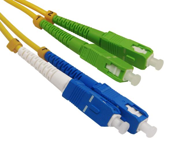 SC/UPC-SC/APC, Singlemode, Duplex, Fiber Optic Patch Cable
