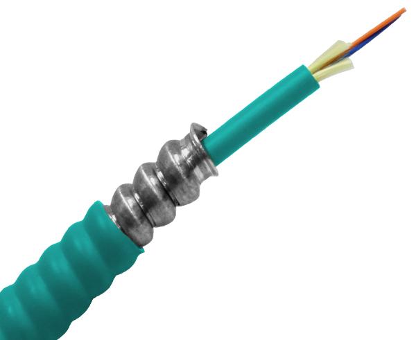 Armored Distribution, Plenum Fiber Optic Cable, Multimode OM3, Corning Fiber, Indoor, OFCP (Per Foot)