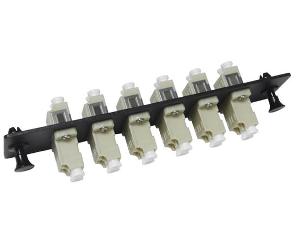Fiber Adapter Panel, Multimode, 6 LC Duplex Couplers with Flanges