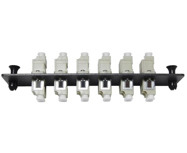 Fiber Adapter Panel, Multimode, 6 LC Duplex Couplers with Flanges