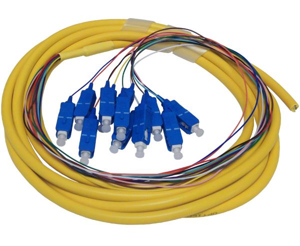 12-Strand Pre-Loaded OS2 Single Mode SC Slide-Out 1U Fiber Patch Panel with Jacketed Pigtail Bundle