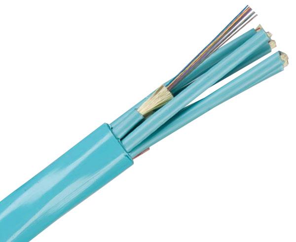 Fiber Optic Cable, Multimode, 50/125 10 Gig OM4, Indoor High-Density, Plenum