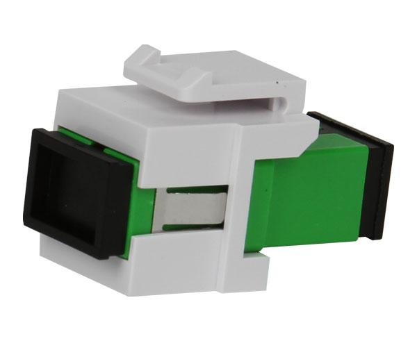 Keystone Jack - HD Fiber Modular, SC Simplex, SM, APC - White – Fiber Savvy