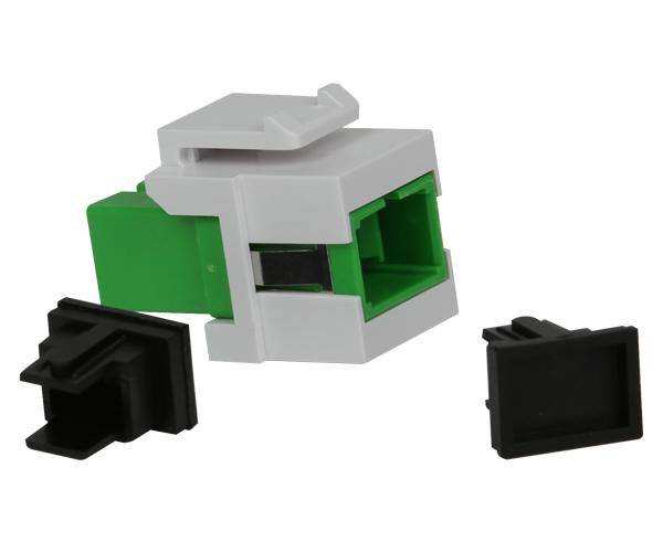 Keystone Jack - HD Fiber Modular, SC Simplex, SM, APC - White – Fiber Savvy