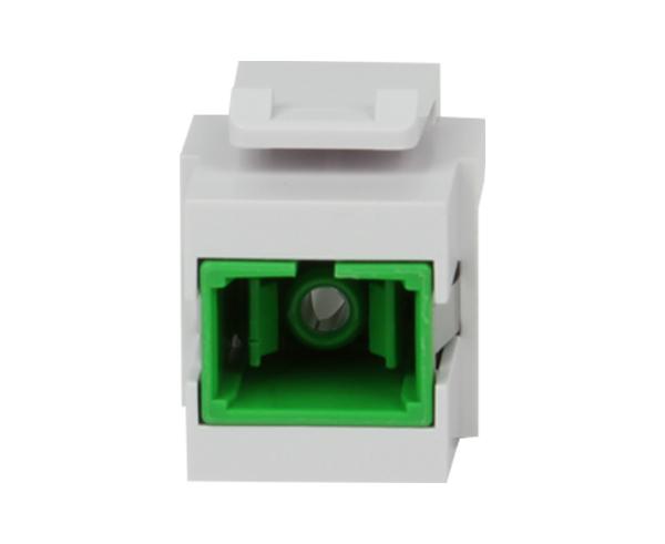 Keystone Jack - HD Fiber Modular, SC Simplex, SM, APC - White – Fiber Savvy