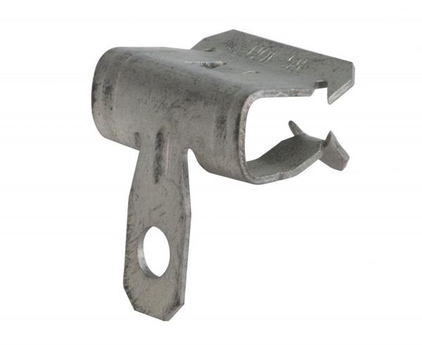 Hammer-On Beam Flange Clip, 5/16in-1/2 /w 1/4in Hole - 100 Pack