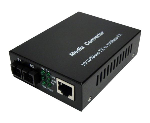 20KM 10/100Base-TX/FX Bridge Single-Mode Media Converter-SC Connector