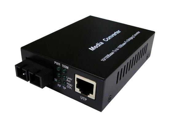40KM 10/100Base-TX/FX Bridge Singlemode Media Converter-SC Connector