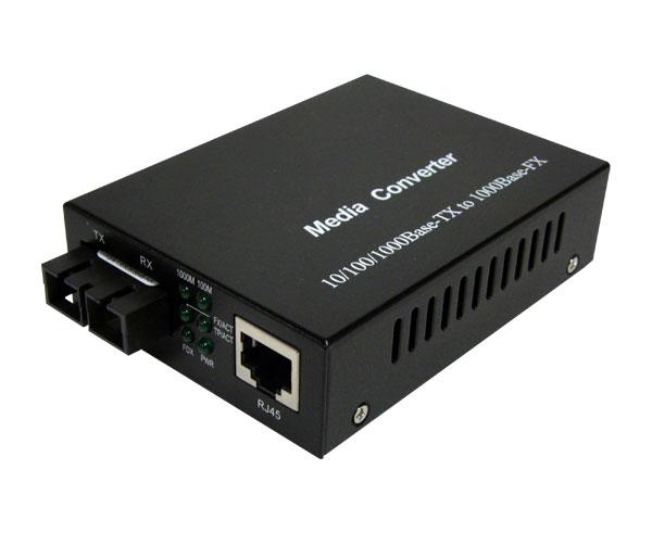 Media Converter, Single Mode, 10KM Gigabit Ethernet 10/100/1000BASE, SC Connector