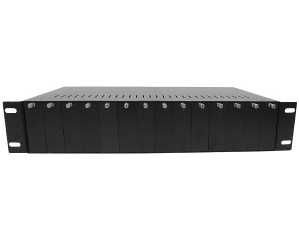 Media Converter Rackmount Chassis with Power Supply, 14 Slots, Black ...