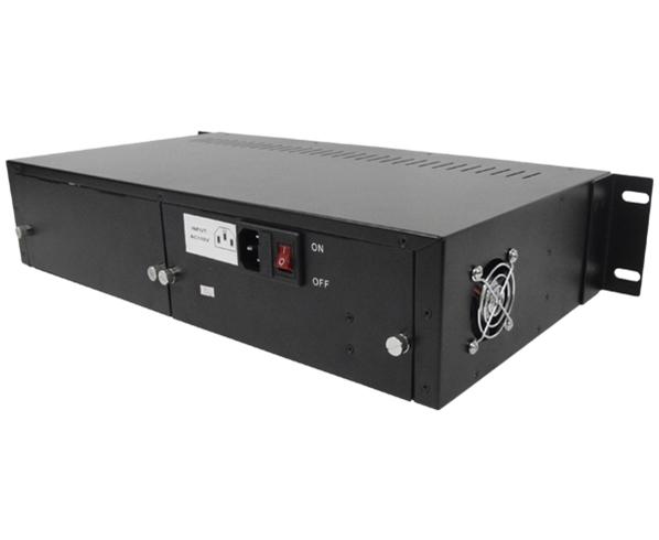 Media Converter Rackmount Chassis with Power Supply, 14 Slots, Black