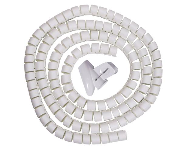 White Spiral Cable Zip Wrap