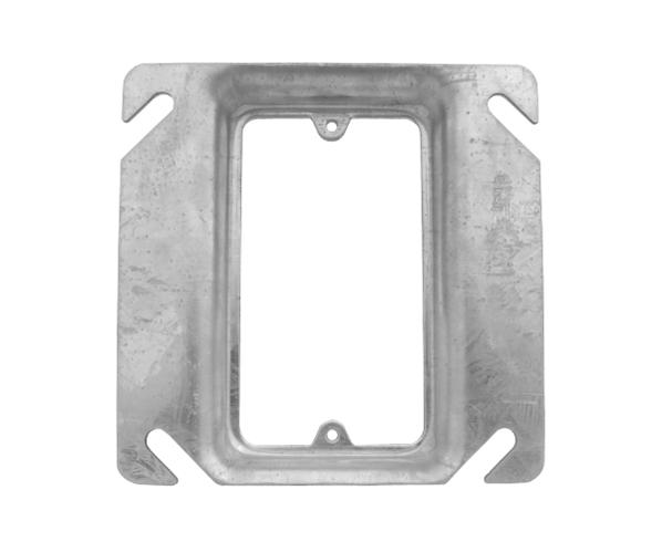 Electrical Box Cover, 4" Steel Square, Single Gang