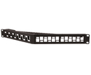 Blank Angled 24-Port Patch Panel, Staggered, 1U High Density Rack Mount