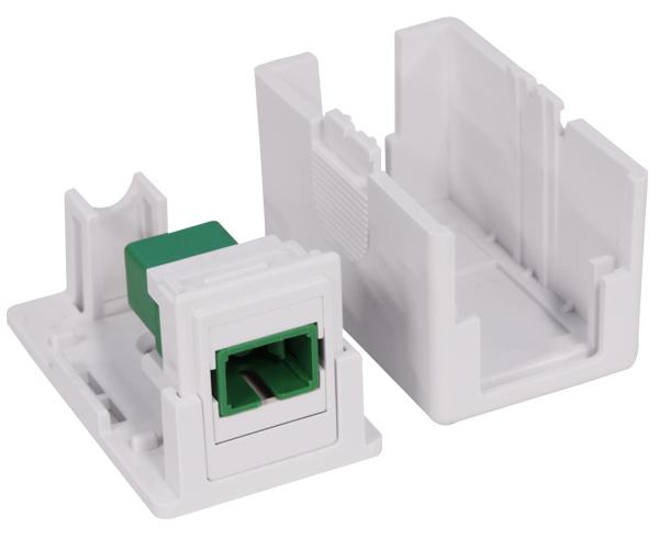 Fiber Surface Mount Box, Pre-loaded 1 port SC/APC Simplex, White