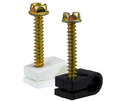 Screw-in Cable Clip (1/2", 9/16", or 7/8" Depth) Single - 100 Pack