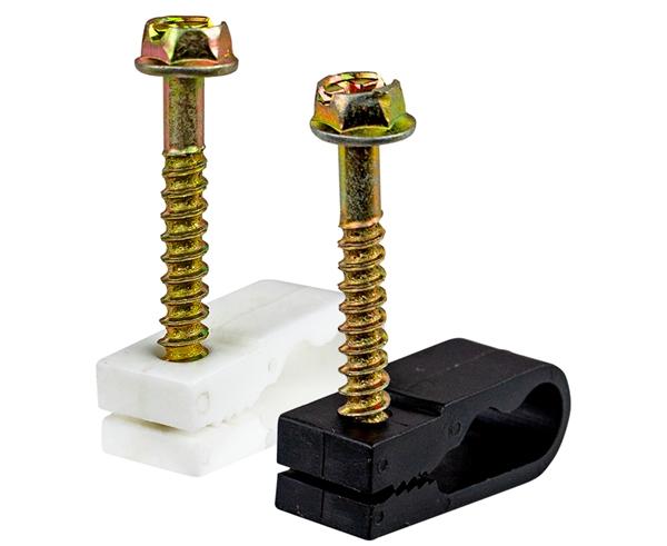 Screw-in Cable Clip (1/2", 9/16", or 7/8" Depth) Single - 100 Pack