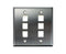 Stainless Steel Keystone Wall Plate, Double-Gang - 6 Port
