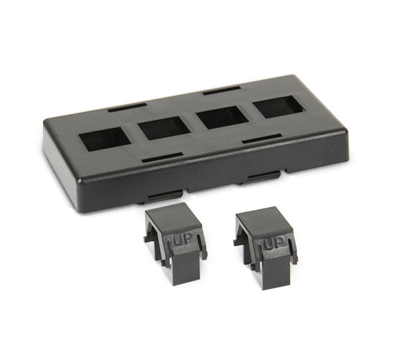 Faceplate, Modular Furniture Outlet - 4-Ports - Available in 2 Colors