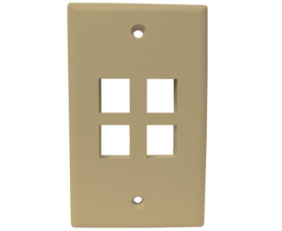 MIG+ Wall Plates, High Density 1, 2, 3, 4, and 6 Ports - Almond, Ivory, White, Black