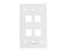  Keystone Wall Plate w/ ID Window, Single-Gang, Flush - 4-Ports -  White
