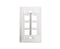  Keystone Wall Plate w/ ID Window, Single-Gang, Flush - Up to 6-Ports - Available in 2 Colors