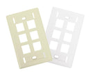  Keystone Wall Plate w/ ID Window, Single-Gang, Flush - Up to 6-Ports - Available in 2 Colors - white and ivory
