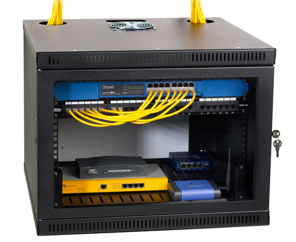 Network Rack, Wall Mount Enclosure, Locking Door, 8U – Fiber Savvy